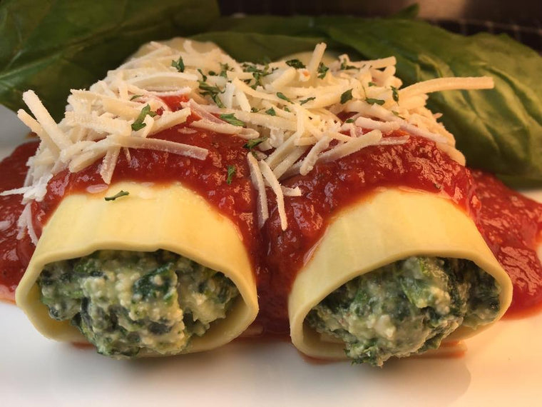 Spinach Lasagna Rolls Prepared Meal